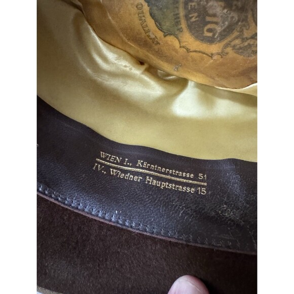 Vintage Habig Wien Velour Felt Fedora Hat Brown Austrian Rope Band Size 58 main image 4